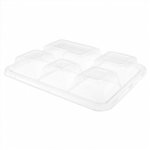 50 lids for 5-compartment plastic takeaway trays for PL5CBIOGP