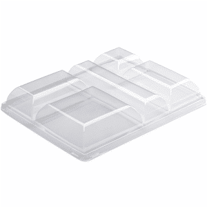 25 lids for 5-compartment luxury take-away food trays ""PL5CLUXEN""