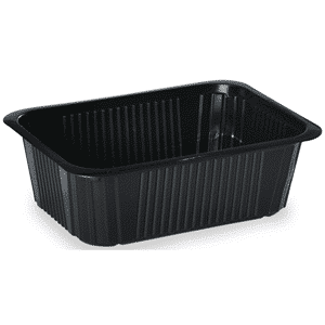 900 bandejas desechables de plástico negro precintables 1000 ml