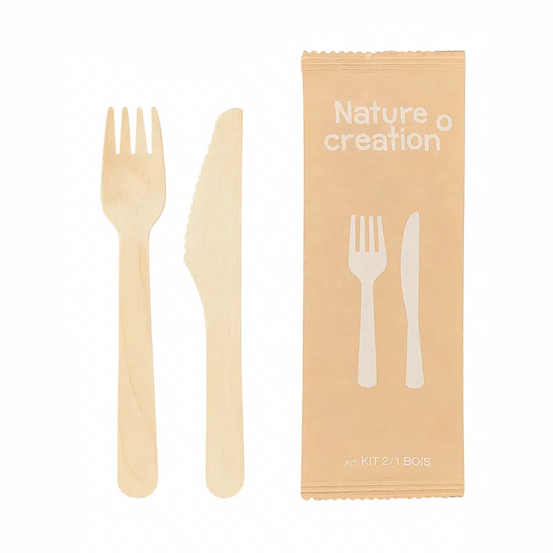 Besteckset Holz Messer + Gabeln pro 250