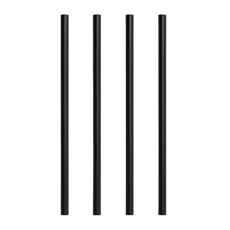 Paille noire droite papier 200 mm Ø 8 mm par 16