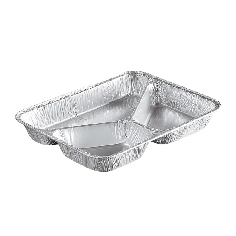 Plateau repas aluminium operculable 3 compartiments par 100