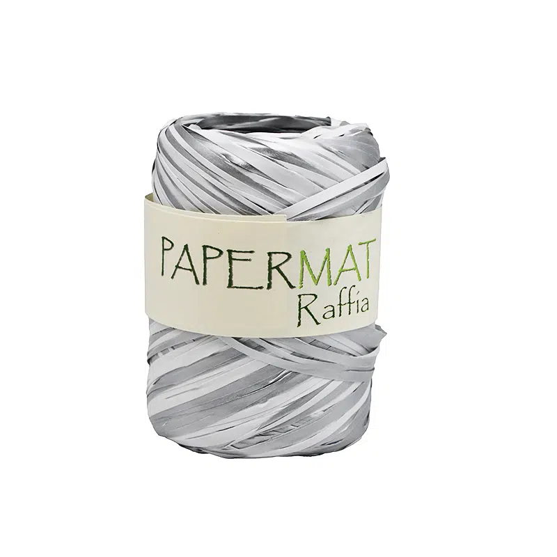 White / silver raffia ball 100m x 10mm