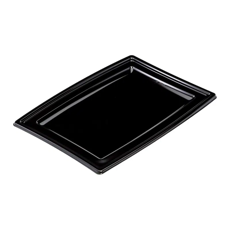 Wiederverwendbares schwarzes Traiteur-Tablett 350 x 240 x 20 mm pro 5