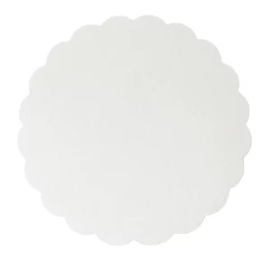 Rond blanc festonné