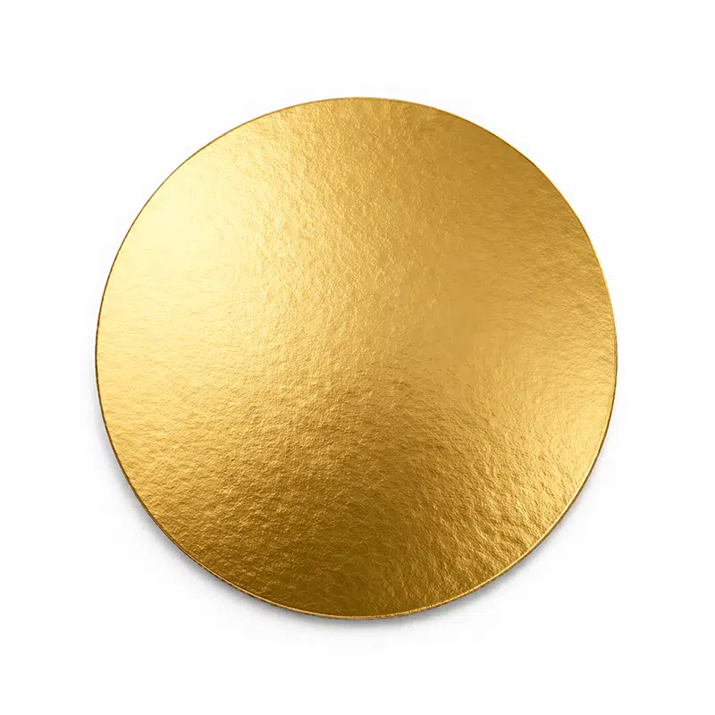 Round gold cardboard cake board 22 cm