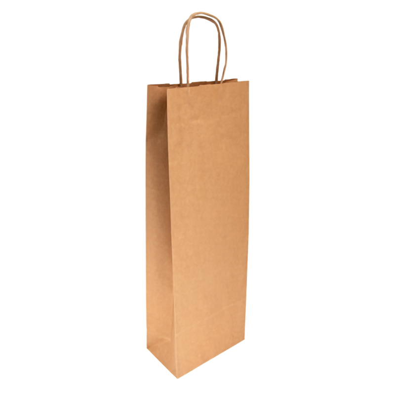 Bolsa kraft para botellas con asas 14 + 8 x 40 cm por 250