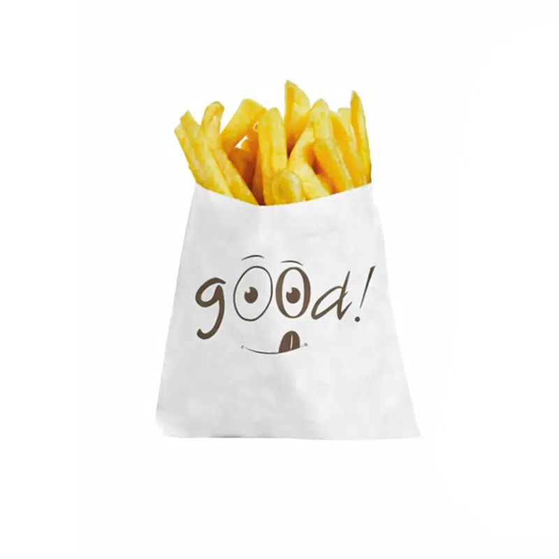 Sachet frites en papier ingraissable imprimé 115 x 120 mm par 2000