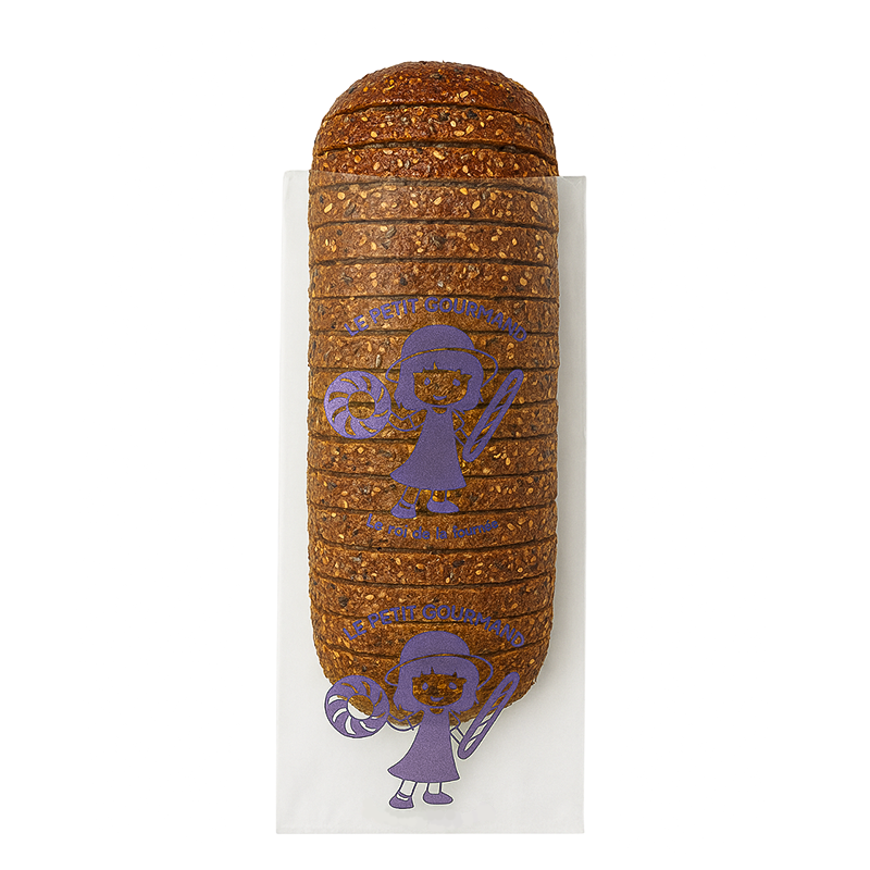 Bolsa para pan de molde púrpura 20 micras 23 x 5,5 + 5,5 x 50 cm por 200