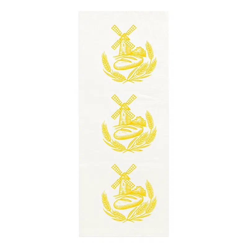 Sac à pain tranché jaune biosourcé 23 x 4 + 4 x 40 cm par 200