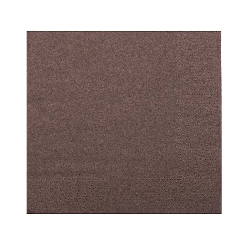 Serviette chocolat 2 plis 38 x 38 cm par 50