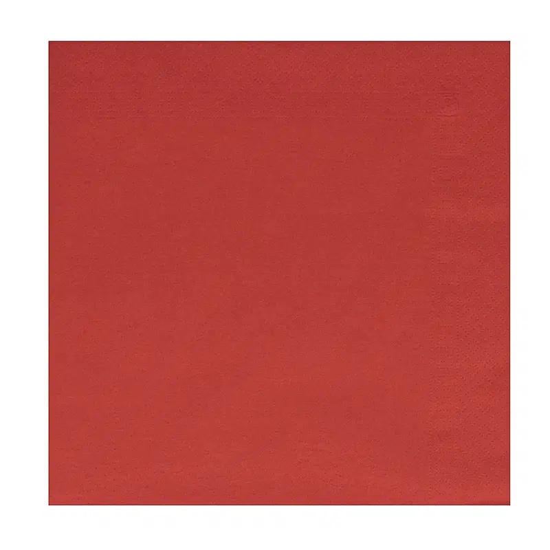 Serviette rouge 2 plis 38 x 38 cm par 50
