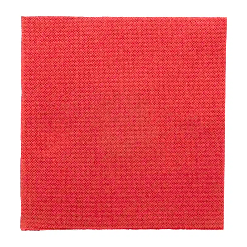 Serviette rouge micro-gaufrée 38 x 38 cm par 40