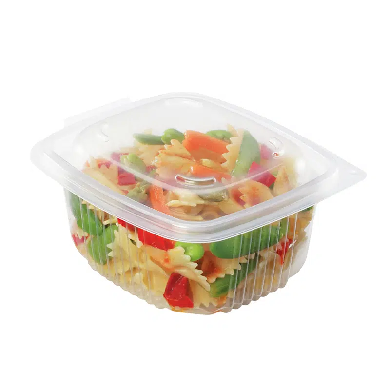 Barquette micro-ondable à couvercle charnière 375 ml par 50