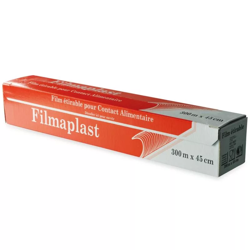 Food-grade cling film roll in dispenser box 300 m x 45 cm