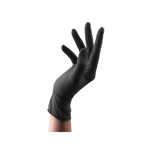 100 powder-free nitrile gloves black small 7
