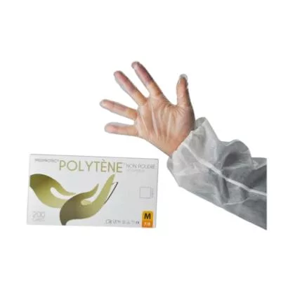 200 gants polytène non poudrés LARGE 8-9