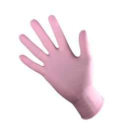 100 powder-free nitrile gloves pink extra small 5/6