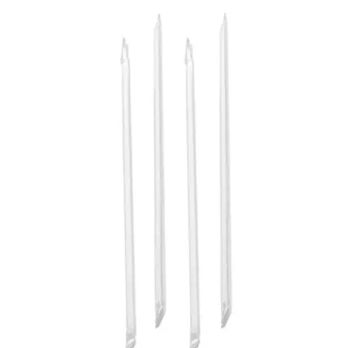 Palhinha direita de papel branco 200 mm embalada individualmente Ø 6 mm por 100