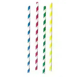 Paille en papier colorée droite 200 mm Ø 6 mm par 100