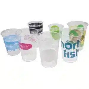 Boiões de plástico reciclado para batidos 95Ø 2 cores RPET 300/450 ml