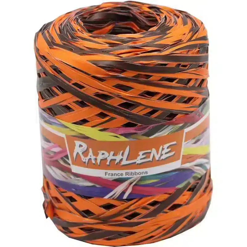Bola de rafia naranja / chocolate 200m x 12,5 mm