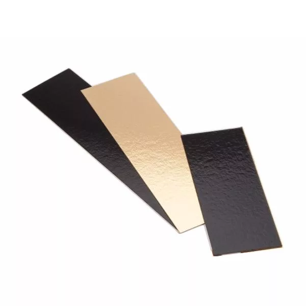 50 Einlegesohlen mit geradem Rand gold/schwarz 60 x 10 cm