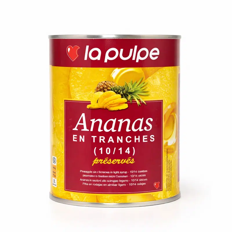 Ananas en tranches entières préservés en boite 4/4