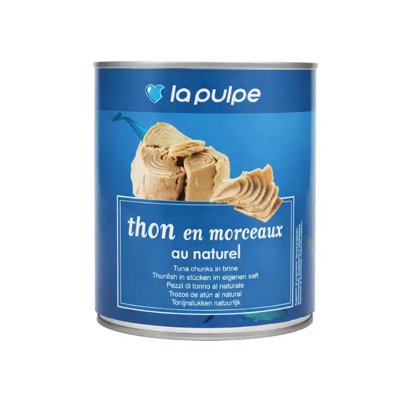 Atún listado en trozos al natural de 600 g en lata 4/4