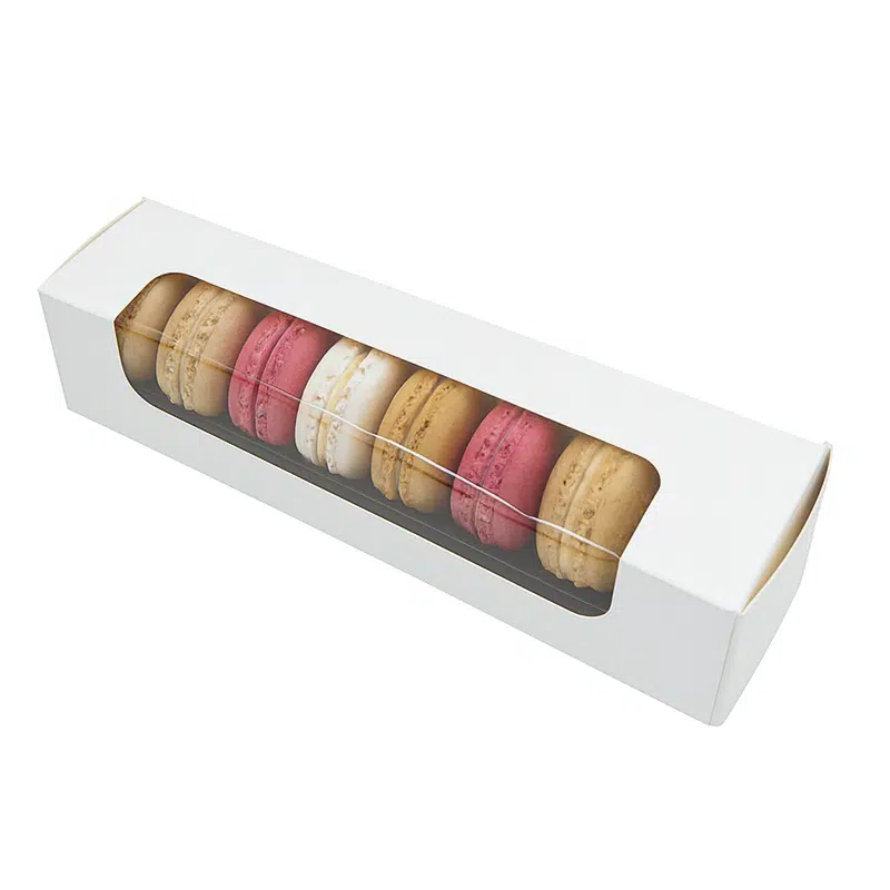 White macaroon box for 8 macaroons, 25 per box