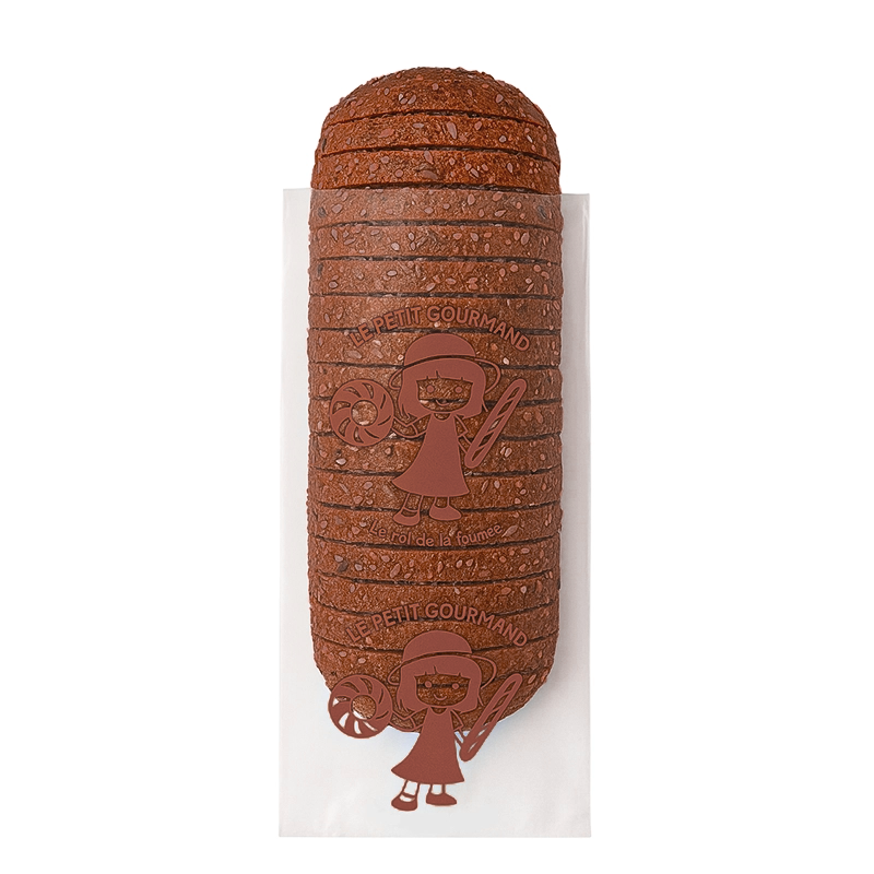 Bolsa para pan de molde plástico marrón 20 micras 12 x 5 + 5 x 45 cm por 200