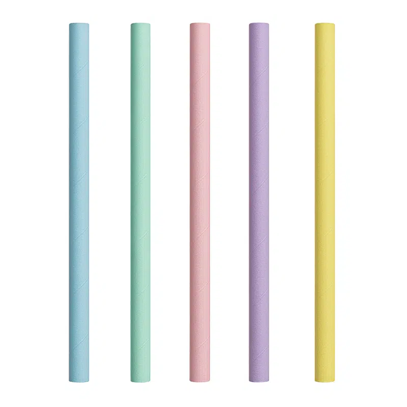 Palhinha colorida para Bubble Tea em papel reto 200 mm Ø 12 mm por 50