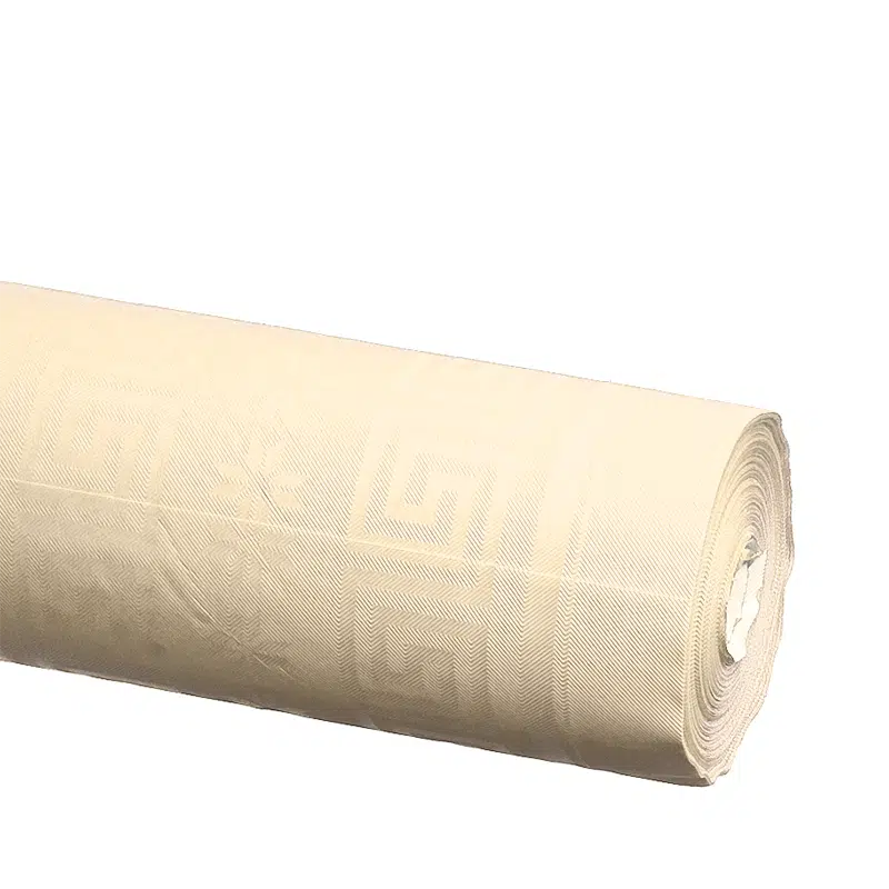 Tischdecke aus elfenbeinfarbenem Damastpapier in Rollen 1,20 x 25 m