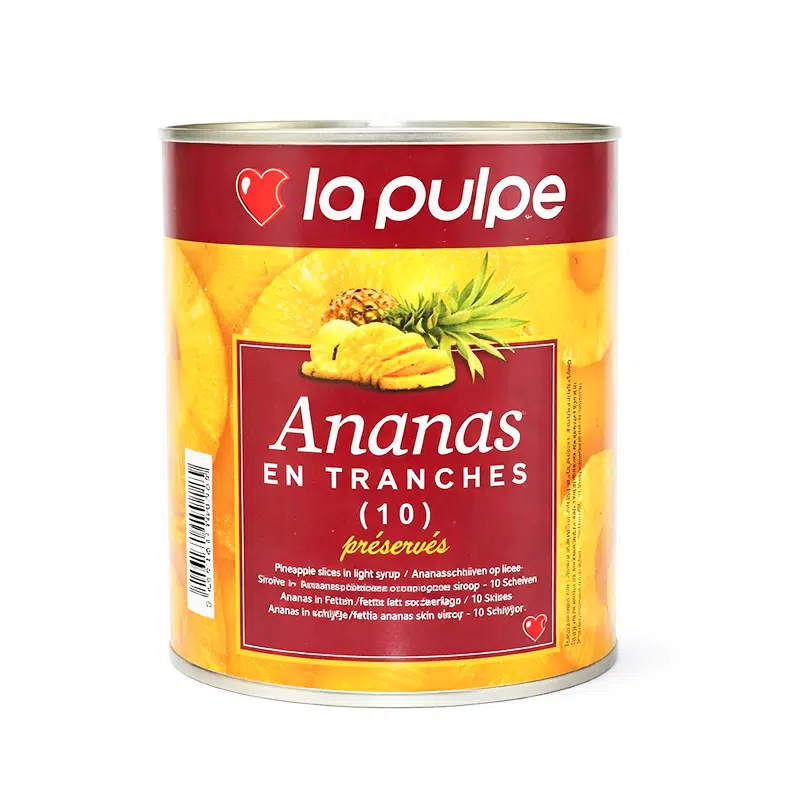 Ananás em fatias inteiras conservado em lata 3/4