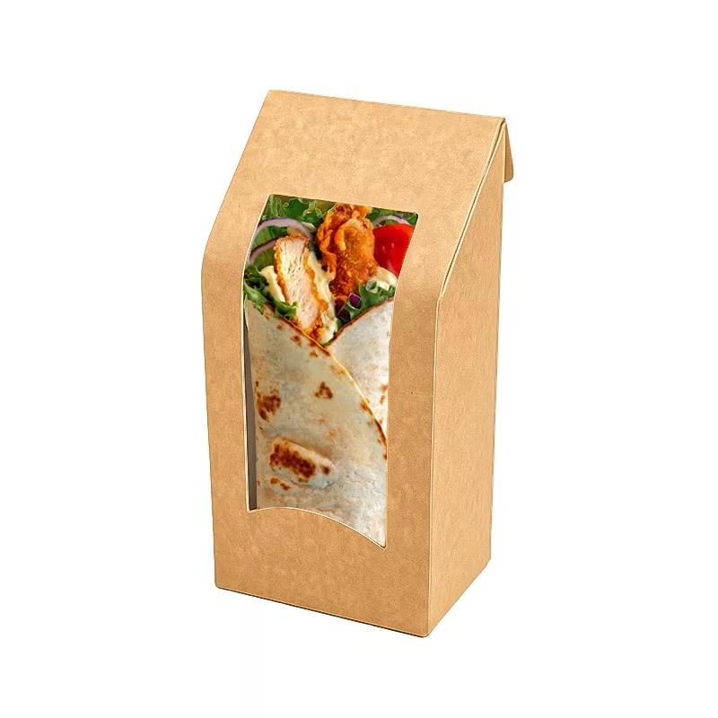 Boite wrap kraft avec fenêtre 150 x 93 x 53 mm par 50