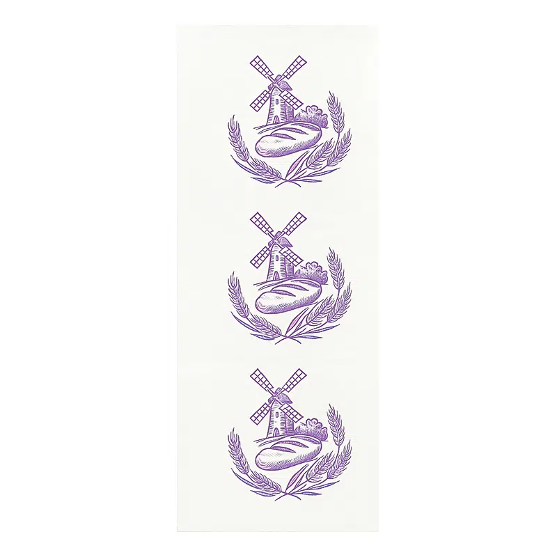 Sac à pain tranché violet biosourcé 23 x 5.5 + 5.5 x 60 cm par 200