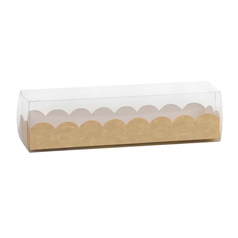 Caixa de macarrão em PVC kraft 190 x 50 x 50 mm, embalagem de 20
