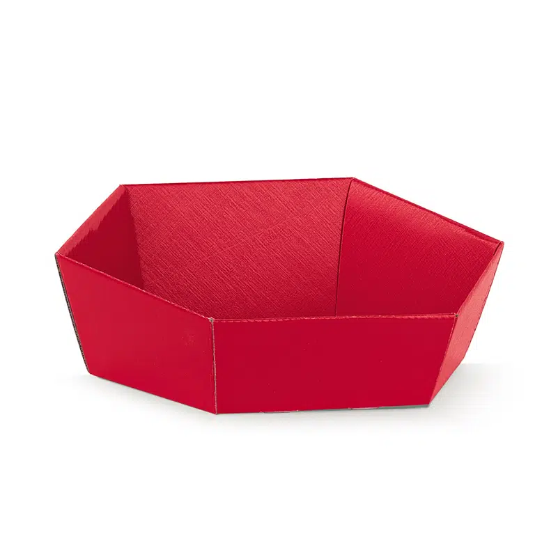 Cesta de cartón roja 290 x 230 x 85 mm