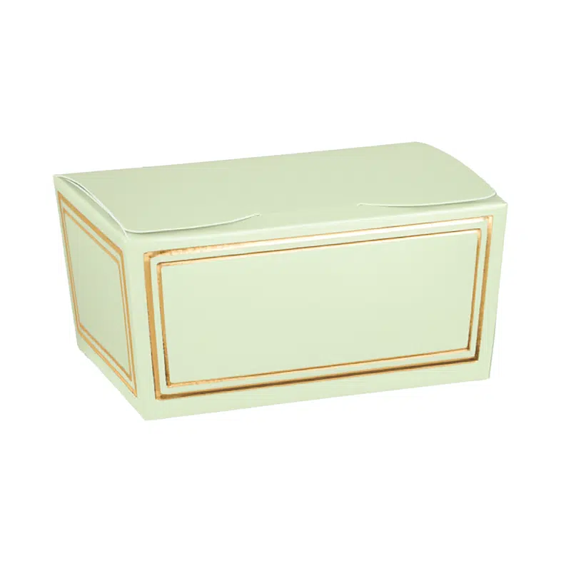 Ballotin vert liseré 250 grammes avec fond carton par 10