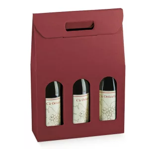 Étui 3 bouteilles bordeaux