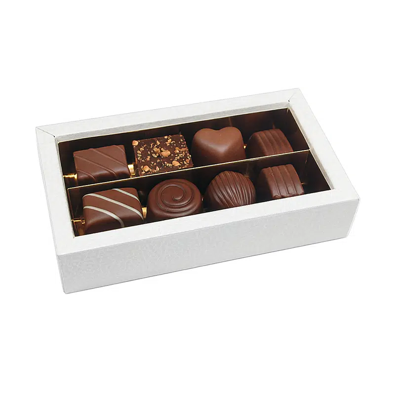 Boite chocolat carton blanc 14,5 x 7,5 x 3,5 cm par 50