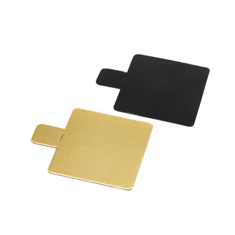 Quadratische Sohle Lasche Gold / Schwarz 5 x 5 cm pro 200