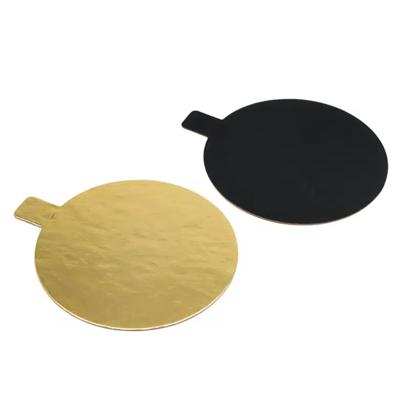 Base rotonda oro/nero con linguetta Ø10 cm per 200