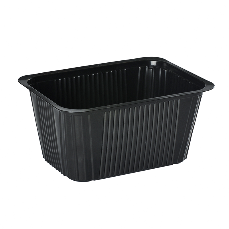 Tabuleiro de plástico preto selável 1200 ml 75 unidades