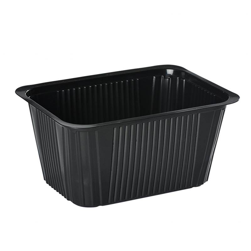 Tabuleiro de plástico preto selável 1500 ml 75 unidades