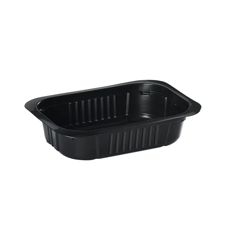 Tabuleiro de plástico preto selável 250 ml por 100