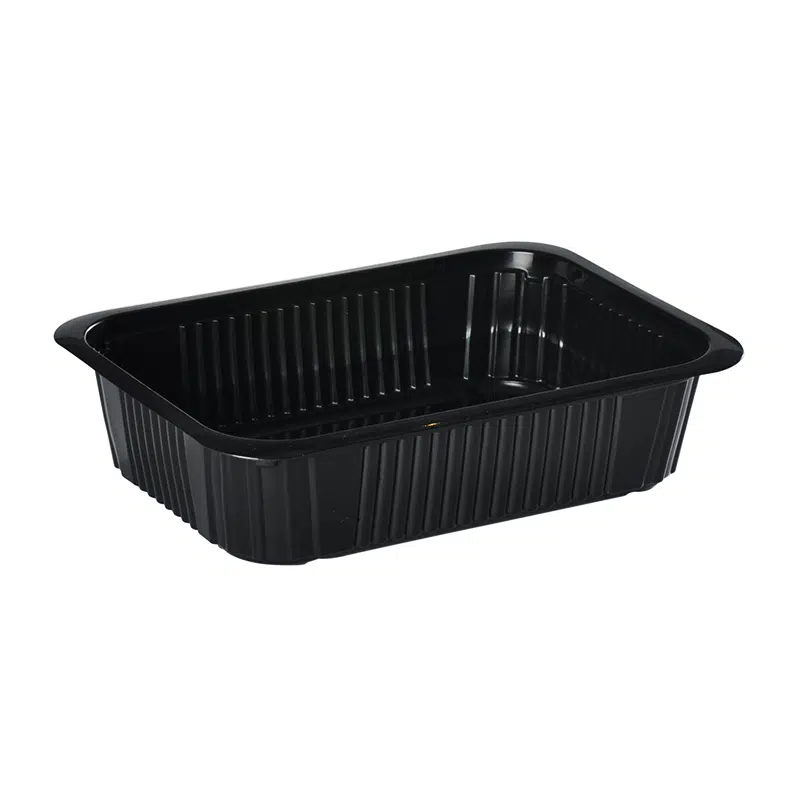 Tabuleiro de plástico preto selável 750 ml por 100