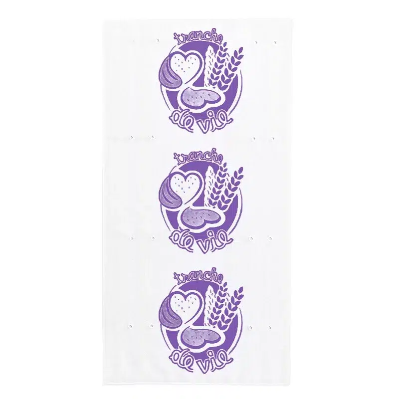 Bolsa morada para pan de molde 50 micras 23 x 5,5 + 5,5 x 50 cm por 100