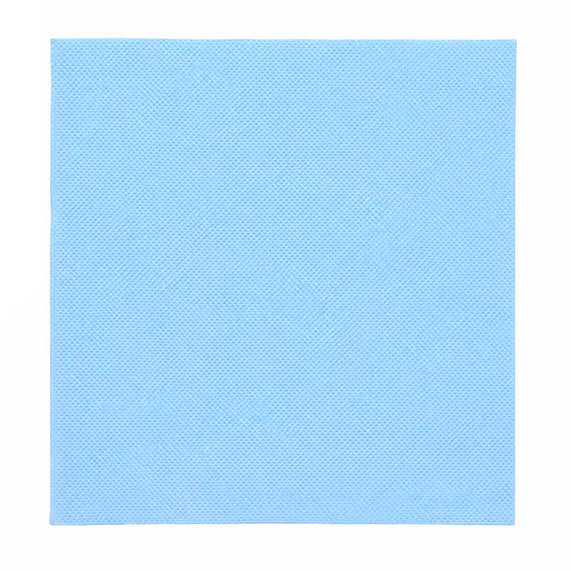 Servilleta azul pastel microgofreada de 38 x 38 cm en paquetes de 40