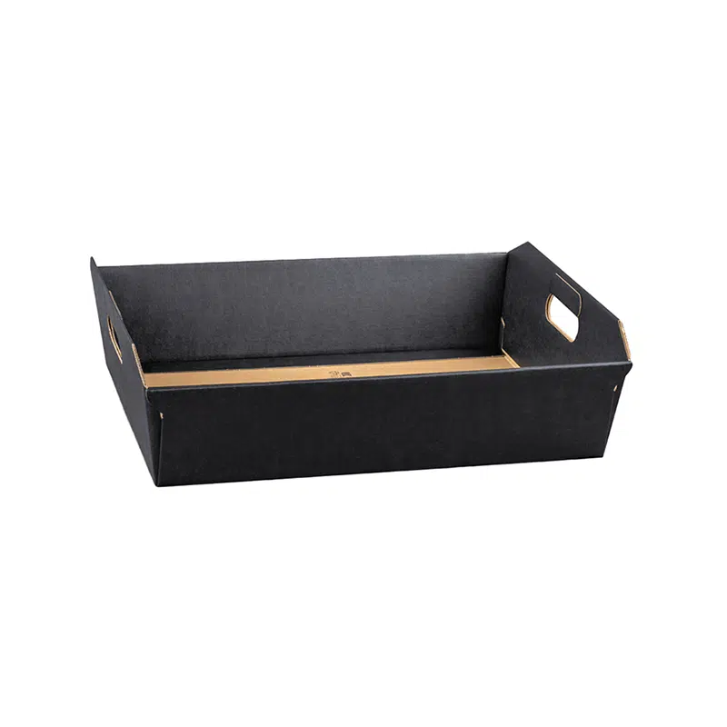 Black cardboard basket 220 x 160 x 50 mm